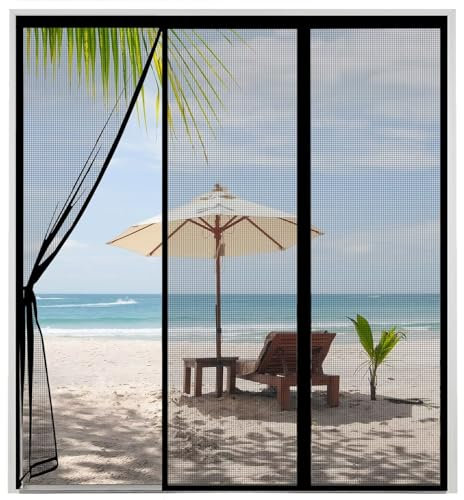 Zanzariera per Porta Ingresso Camper 280x255cm Nero Magnetica Adesivo Finestra