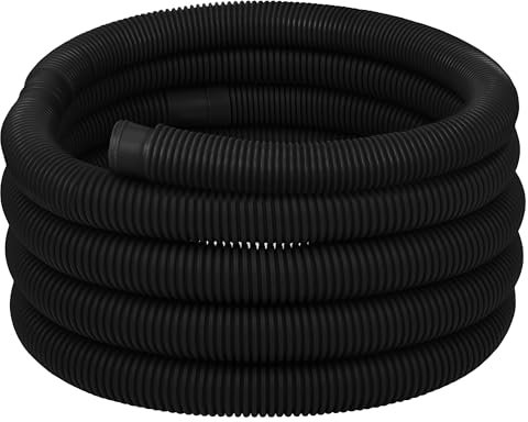 COIL Flexibler Poolschlauch 32/38 mm aus PVC-U/PE-LD – UV- & Temperaturbeständig, -40 °C bis 70 °C – Ideal für Filterpumpen, Schlauch für Pool, Poolschläuche (Schwarz, Länge 2m (Ø 32 mm))