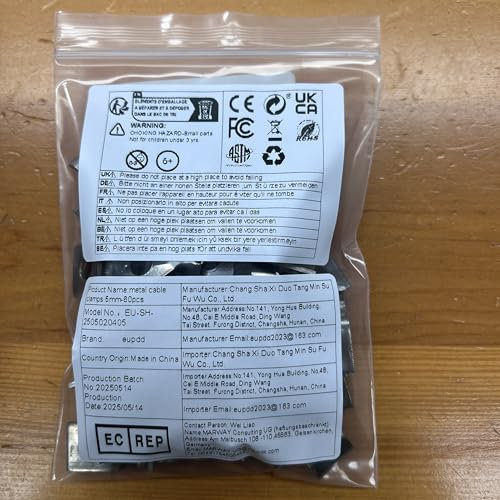 eupdd 60 Pezzi Cavallotti per Tubi Tondi M5: 5mm U-Fascette Stringitubo Acciaio Inox, per il Fissaggio di Cavi, Tubi, Tubo Pvc, Clip Fermacavi in Acciaio, Collari per Tubi