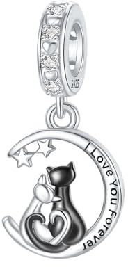 BIZK Damen Charm Anhänger für Armband 925 Sterling Silber Charm Bead Pendant für Europäische Armbänder und Halsketten