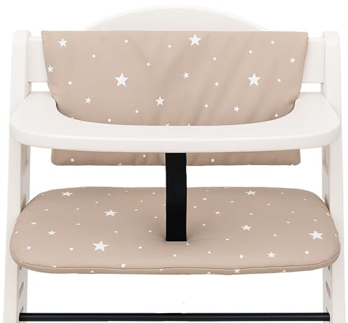 Sitzverkleinerer für Hochstuhl Baby Sitzkissen Stuhl 2-teilig - Kinder Sitzauflage für Hauck und Stokke Kinderhochstuhl High Chair Cover für Treppenhochstuhl und Babystuhl Beige