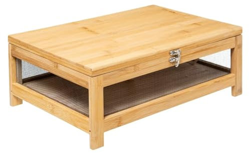 Stof Cave à Fromage en Bambou avec Grille, Couvercle Rabattable, 39 x 27 x 15 cm, Naturel