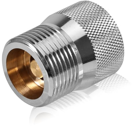 Wasserstop Sicherheitsventil 3/4 Zoll, Maschinen Schlauchplatzsicherung | Messing Verchromt Wassersparventil, Aquastop Ventil 3/4 IG x 3/4 AG, DN20 Wasserstop Adapter für Waschmaschine&Spülmaschine