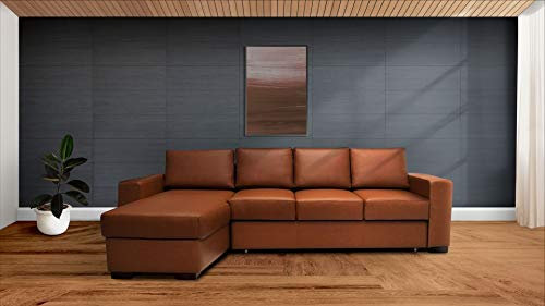 Quattro Meble Echtleder Ecksofa Mallorca 270 x 156cm Sofa Couch mit Bettfunktion und Bettkasten Echt Leder Eck Couch (Ecke Links)