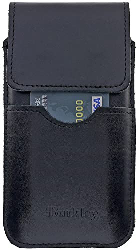 Burkley Gürteltasche für iPhone 11 Pro Handyhülle Holster Schutzhülle geeignet für Apple iPhone 11 Pro (5.8 Zoll) Hülle mit Gürtel-Schlaufe (Vertikal/Antik Schwarz)