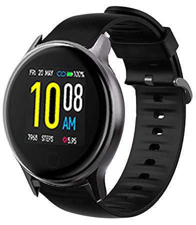 LvBu Armband Kompatibel Für UMIDIGI Uwatch 2S, Sport Silikon Classic Ersatz Uhrenarmband Für UMIDIGI Uwatch 2S Smartwatch (schwarz)