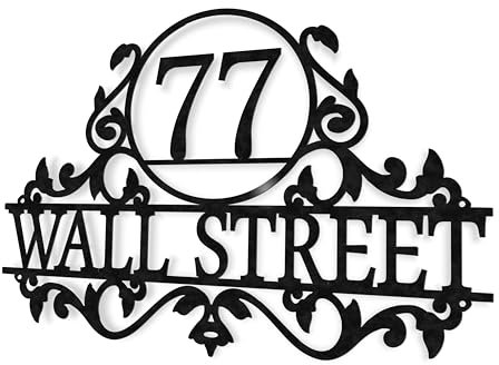 Personalised Outdoor Address Sign, Custom Metal Wall Art, House Number, Street Address Plaque, Outdoor, Wall Hanger, Front Door, Gift for Family, Housewarming, Black, White, Red, Gold, Silver, Copper