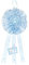 BM Ricami - Fiocco Nascita Bimbo Azzurro in Pizzo, Organza e Strass ; Misura XL 27X60cm (Azzurro)