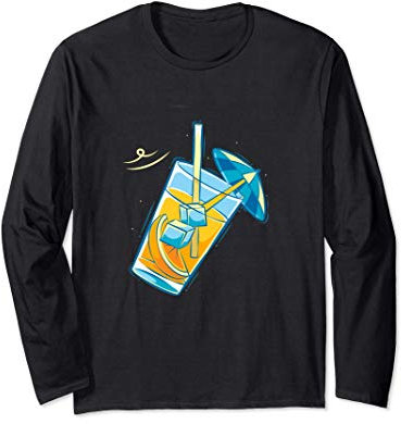 Un verre de jus d'orange frais avec un parapluie Manche Longue