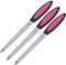 1/3/5 Packs Sapphire Nail File Metal Nail File Long Handle Nail Buffer Nail Care Manicure Tool Accessories 17.2 cm (3 Pack)
