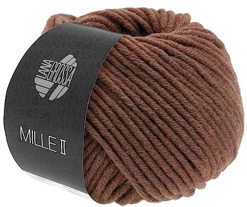 LANA GROSSA Mille II | Strapazierfähiges Mischgarn mit Merinowolle, waschmaschinenfest | Handstrickgarn aus 50% Schurwolle & 50% Acryl | 50g Wolle zum Stricken & Häkeln | 55m Garn FB144