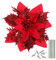 Tomaibaby 12Pcs Weihnachten Glitter Künstliche Weihnachtsstern Blumen mit 12Pcs Vorbauten Und Clips Weihnachten Baum Dekorationen Blumen Ornamente Party Dekoration für Weihnachten Neue Jahr