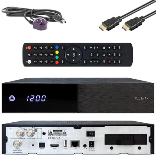 AB Pulse 4K UHD Sat Receiver (2X DVB-S2X Sat, Linux E2, PVR, H.265, HDR10, Ultra HD 2160p, 2 GB RAM & 8 GB Flash, USB 2.0, HDMI, CI, CA-Kartenleser, MicroSD-Slot, LAN, schwarz, 1TB)