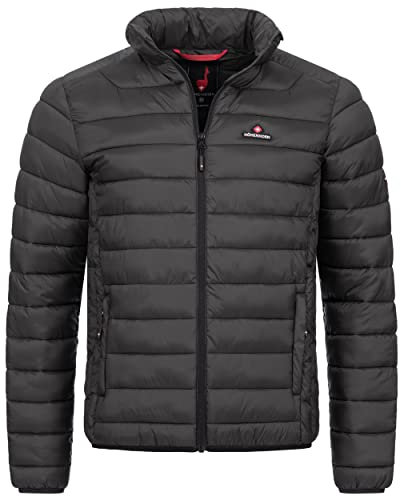 Höhenhorn Balmhorn Veste demi-saison matelassée avec capuche pour homme, Midnight Black, S