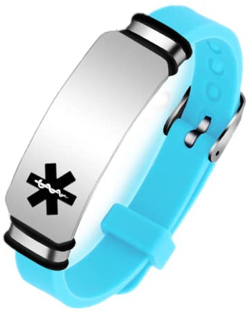 ForeverWill Einstellbares Silikon ADHD Attention Deficit Hyperactivity Disorder Armband, Personalisierter Angepasst Medizinischer Alarm ID Armreif für Frauen Männer Kinder,Hellblau