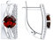Diamant Ohrringe aus 925 Silber mit rotem Rhodolith und falrblosen Zirkonia