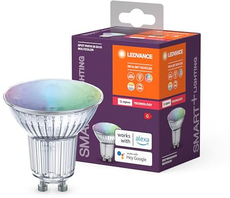 LEDVANCE Smart+ Reflektorlampe mit ZigBee Technologie, 4,9W, PAR16, Lichtfarbe RGBW einstellbar, Sockel GU10, 1er Pack
