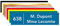 Signalétique.biz France - Plaque de boîte aux lettres personnalisable. Numéro Maison + Nom. PVC 10 x 2,5 cm autocollante - Bleu - Avenir Heavy