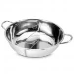Hot Pot en acier inoxydable à double compartiment, cuisinière à gaz, casserole électrique à induction, casserole à soupe, casserole à soupe (30 cm)