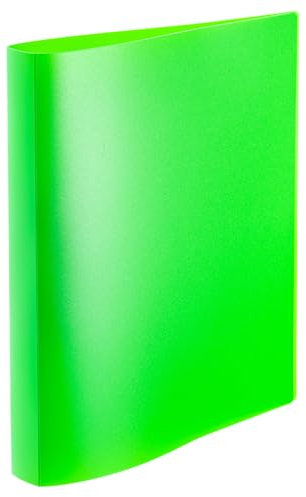 HERMA Ringbuch A4 Neon Grün Transluzent, schmal, 2 Ringe, 25 mm breit, Ringordner aus Kunststoff mit Niederhalter für Kinder, Jungen und Mädchen
