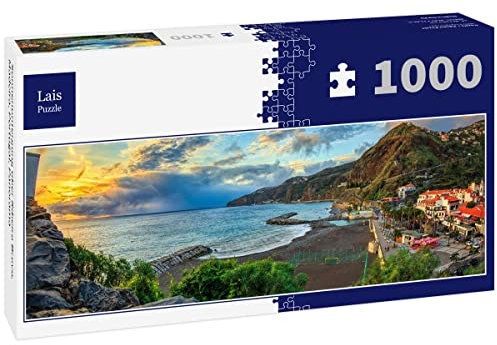 Lais Puzzle Sonnenuntergang über Ribeira Brava, Madeira, Portugal, Panorama 1000 Teile Panorama