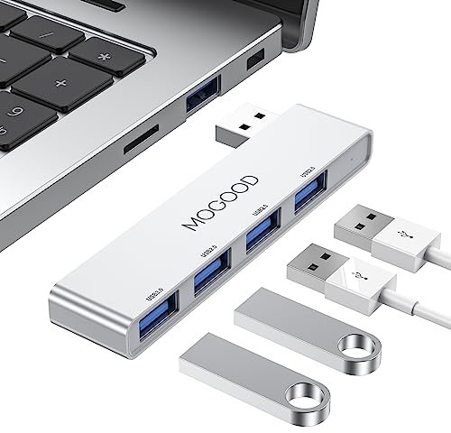 Hub USB de Datos ultrafinos del Divisor USB MOGOOD USB Hub 3.0 estación de adaptadores USB expandedor de Puertos USB múltiples, Adecuado para computadoras portátiles, ratón y Teclado