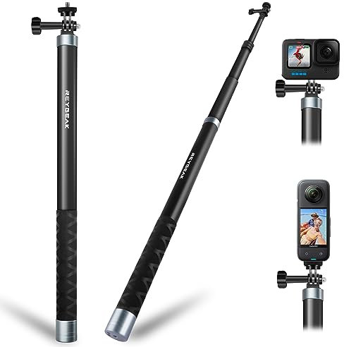 REYGEAK Palo selfie de fibra de carbono de 3 m/300 cm para Insta360, material de fibra de carbono, monopie extensible para GoPro Max Hero 11, 10, 9, 8, DJI Osmo Action 4/Action 3 y otras cámaras (2,7