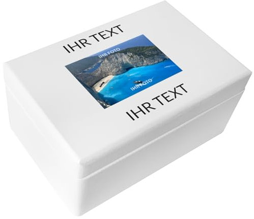 Creative Deco Weiße Personalisierte Geschenke Wunschtext + Foto | Fotogeschenke Holzkiste | dein Eigenes Bild Individuelle Geschenk | Geschenkkiste Geschenkbox für Frauen, Männer und Paar