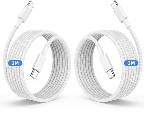 iPhone 15 16 Charger Cable 2Pack 3M, Long USB C to USB C Charging Cable 3M, Type C to C Cable Lead 60W for Apple iPhone 16/16 Plus/16 Pro/16 Pro Max/15/15 Plus/15 Pro/15 Pro Max/iPad Pro/Air/Mini