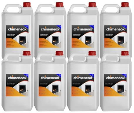 8 x 2,5L Chimeneox - Bioetanol 96% para chimeneas - sin humo - alta combustión