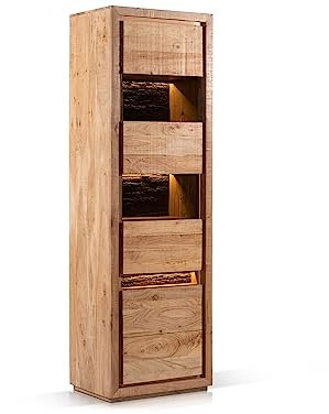 moebel-eins BATTURO Vitrine I, Material Massivholz, Akazie lackiert, Links