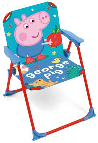 ARDITEX George Pig Klappstuhl mit Armlehnen, 38 x 32 x 53 cm, geeignet für Garten, Camping, Strand oder Berge, ideal für Jungen und Mädchen.