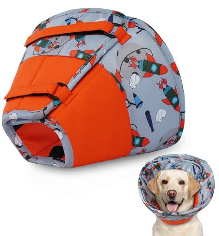 Hjumarayan Halskrause Hund Weich - Hundekragen Leckschutz, Schutzkragen Hund Wasserdicht Kragen nach OP, Leicht Trichter Verhinderung von Wunden Leckt oder Kratzt (Rot M)