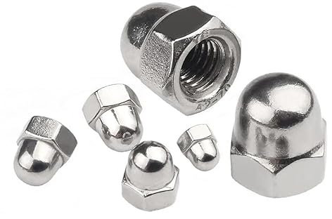 Premium Stainless Steel Fasteners Dome Nuts DIN1587 with Stainless Steel Finish and Hex Acorn Cap Nuts for M3,M4,M5,M6,M8,M10 Screws and Bolts(Pack of 6) (M3)