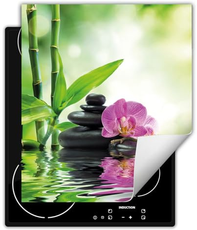DarHaus Protege plaque tapis pour induction 45x52 cm, Cuisine Protection Vitrocéramique Pour Cuisiniere - bambou - orchidée