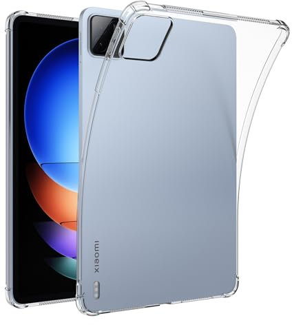 zZjoOoj Cover per Xiaomi Pad 6s Pro (2024) 12.4'',Custodia Trasparente in TPU Flessibile Silicone Ultra Sottile Antiurto Protettivo,Case per Xiaomi Pad 6s Pro Tablet (Trasparente)