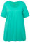 Ulla Popken Damen, Zierfalten, A-Linie, Rundhals, Halbarm, Modal T-Shirt, Türkisgrün, 58-60