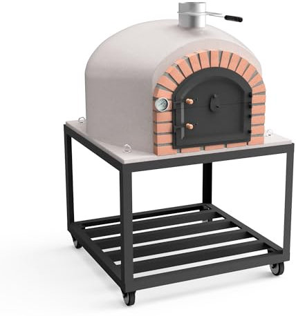 MOVELAR - Horno de Leña Exterior de Obra GRAN CANÁRIA (Burdeos - 80 x 80 x 170 cm) – Horno tradicional de leña para exteriores, aislamiento térmico, ideal para pizza y pan - REF: M00185