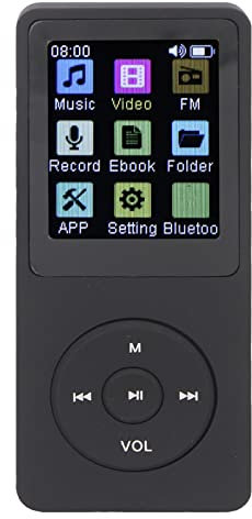 5.0 MP3-Player, 1,8-Zoll-Farbdisplay, Integrierter Lautsprecher, E-Book-Reader, Recorder, Tragbarer Musik-Player für Sport, Laufen, Fitnessstudio, Reisen