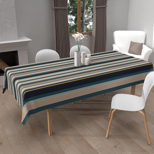 Soleil d'ocre, Nappe imprimée Anti-tâches Rectangle 140x200 cm BAYADERES Bleu