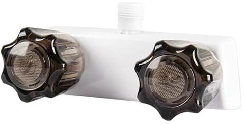 RV Badewanne Wasserhahn mit Dusche, Home Dusche Wasserhahn Ventil Ableiter, 2 Knöpfe einfache Installation Ersatz für Wohnmobil Wasserhahn Camping Anhänger Duschlösung