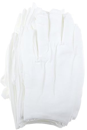 Yardenfun 12 Paar Handschuhe Wachsbadefäustlinge Grüne Zeltheringe Spa-Handschuh aus Baumwolle Schmuckhandschuh Paraffinbadefäustlinge pädiprotect schutzzelt work gloves Baumwollgarn Weiß