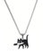 KGDUYC 1 x Black Knifecat Necklace, Cat Necklace S925 Silver Pendant, Kitten with Knife, Cute Lucky Jewellery for Cat Lovers, Women and Men