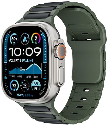 Deportivas Silicona Correa para Apple Watch Ultra/2 49mm 44mm 46mm 40mm 45mm 42mm 41mm 38mm Hombre,Pulseras Suave Impermeable Bicolor Correas para Apple Watch 10 iWatch 9 8 7 6 5 4 3 2 1 SE/2 Band