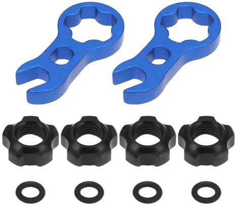 LT Easiyl 2 Juegos de Tuercas Válvula Bicicleta Aleación Aluminio Accesorios Válvula de Neumático de Vacío para Bicicleta de Montaña O de Carretera con Anillo de Sellado de Llave