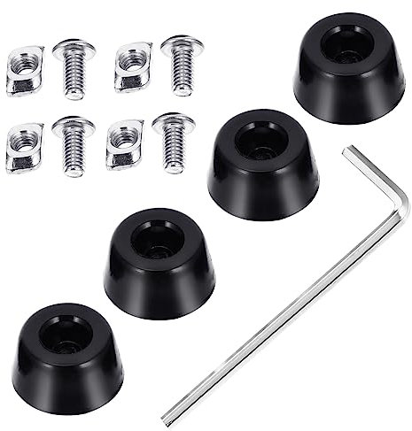 OKUMEYR 4 Pièces Pieds Amortisseurs De Type 2040 Anti-vibrations Pour Machine à Laver Imprimante 3d Tapis Anti Vibration Lave Linge Imprimantes 3d Black Caoutchouc