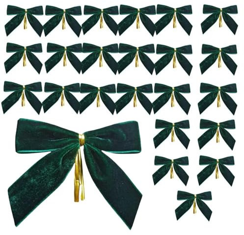 Ruban De Noël en Velours – Ruban De Noël pour Sapin, Ruban De Noël en Velours – Vistaprint – Lot de 24 De Décoration De Porte en Velours pour Sapin De Noël – Ruban d'emballage De Vacances, Déco