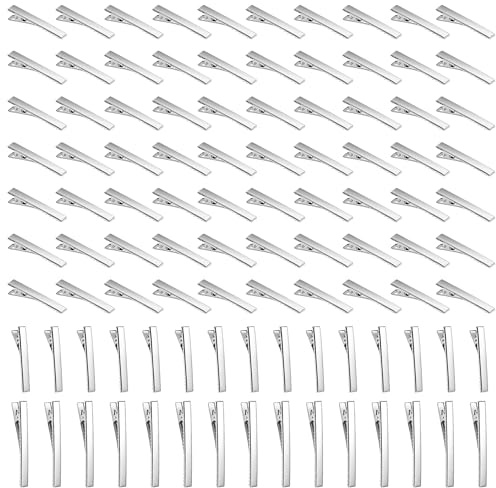 Cayway Haarspangen, Metallspangen für Haarnadel Harz Silikonformen DIY, Haarnadel für Epoxidharz Haarnadel, 100 Stück in 3 Stil, Silber