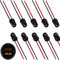 10 Stück W5W T10 LED Lampenfassungen vorverdrahtet, Kompatibel mit W5W LED and Osram W5W LED, Ideal für Auto, LKW and Motorrad als Standlicht, 12V 5W Glassockel and CANBUS-fähige W5W LED