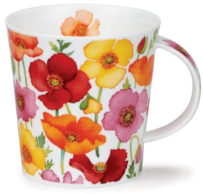 Dunoon Lomond Floral Fiesta Poppy Tasse aus feinem Knochenporzellan